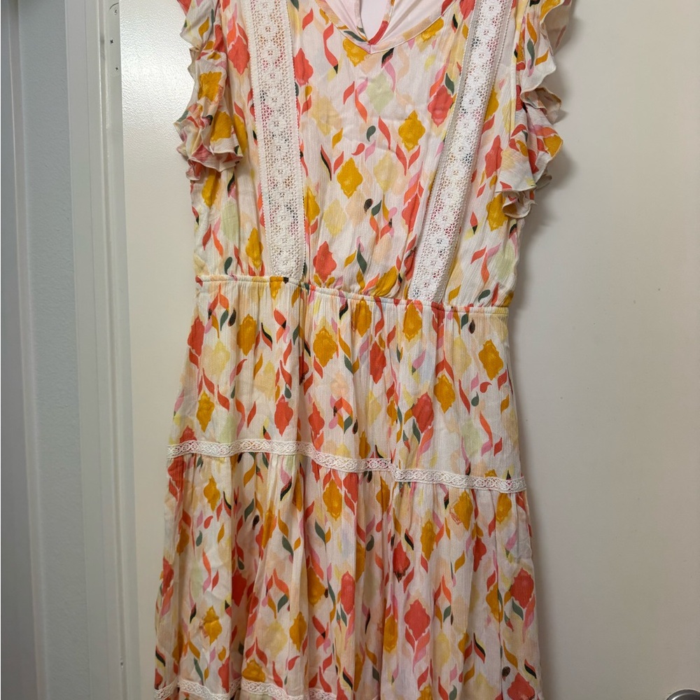 LC Lauren Conrad Multicolor Floral Ruffle Dress